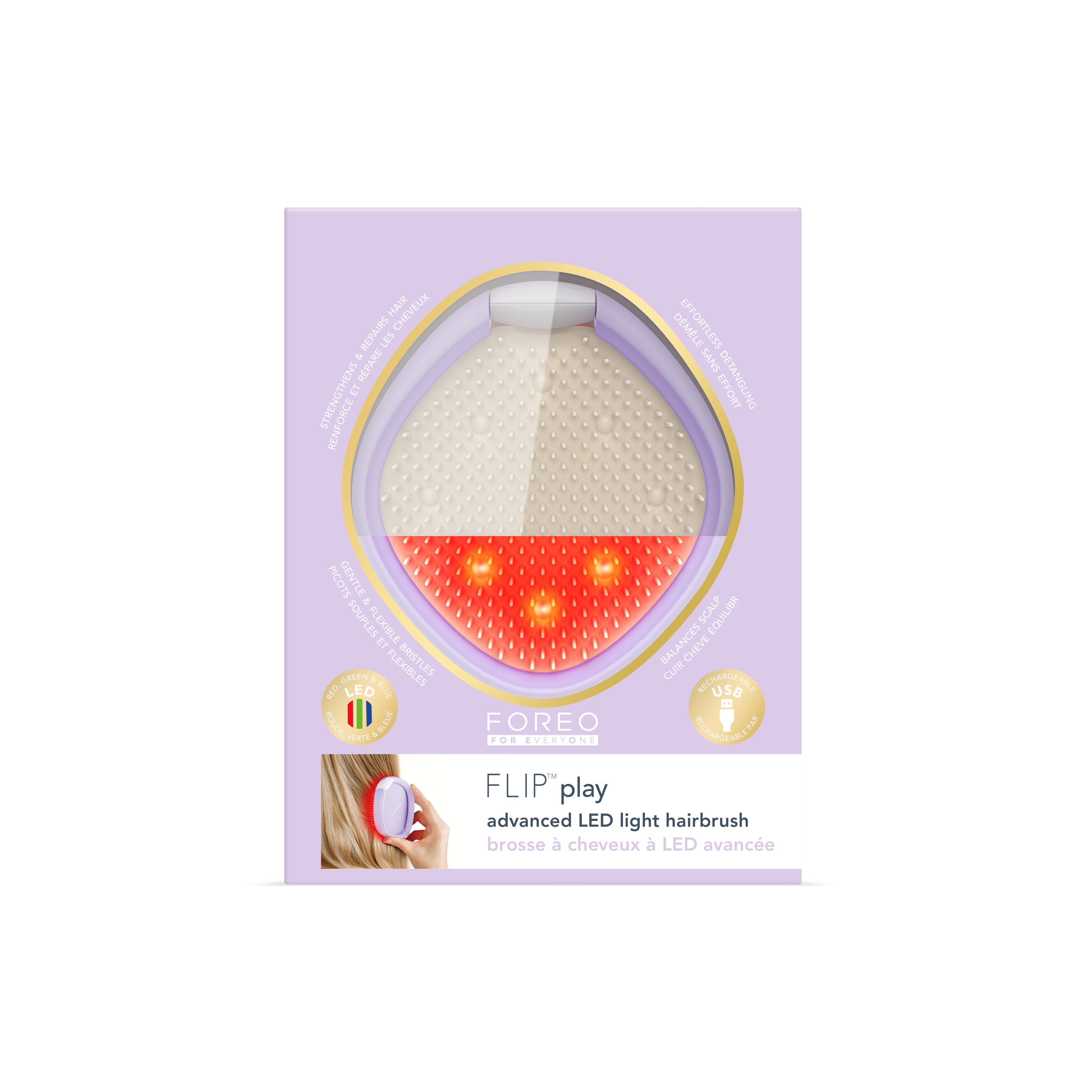 FLIP play advanced LED light hairbrush I Lilac You!