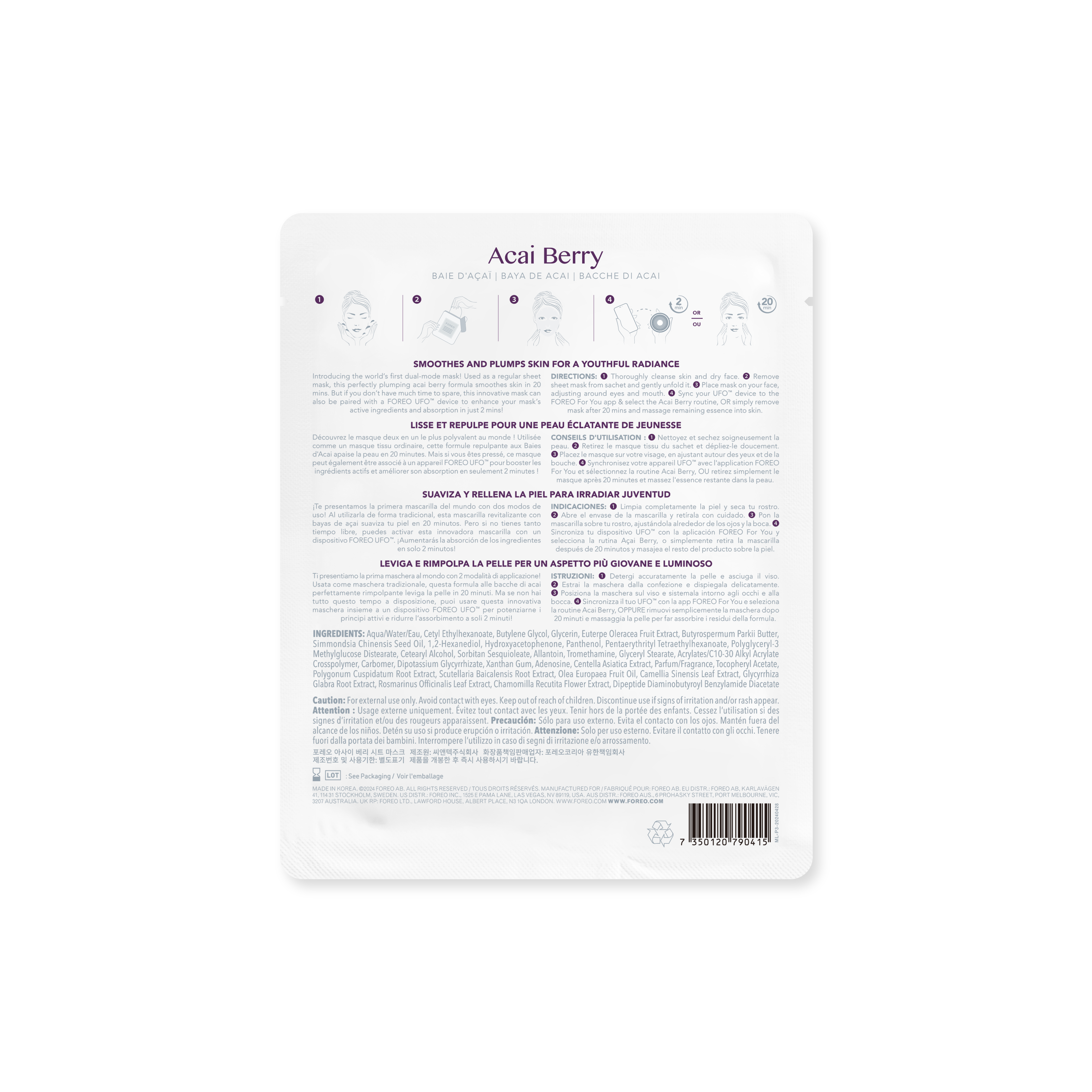 Farm To Face Sheet Mask - Acai Berry x3